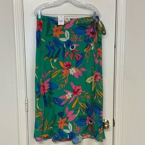 J. Crew Vibrant Floral Wrap Skirt